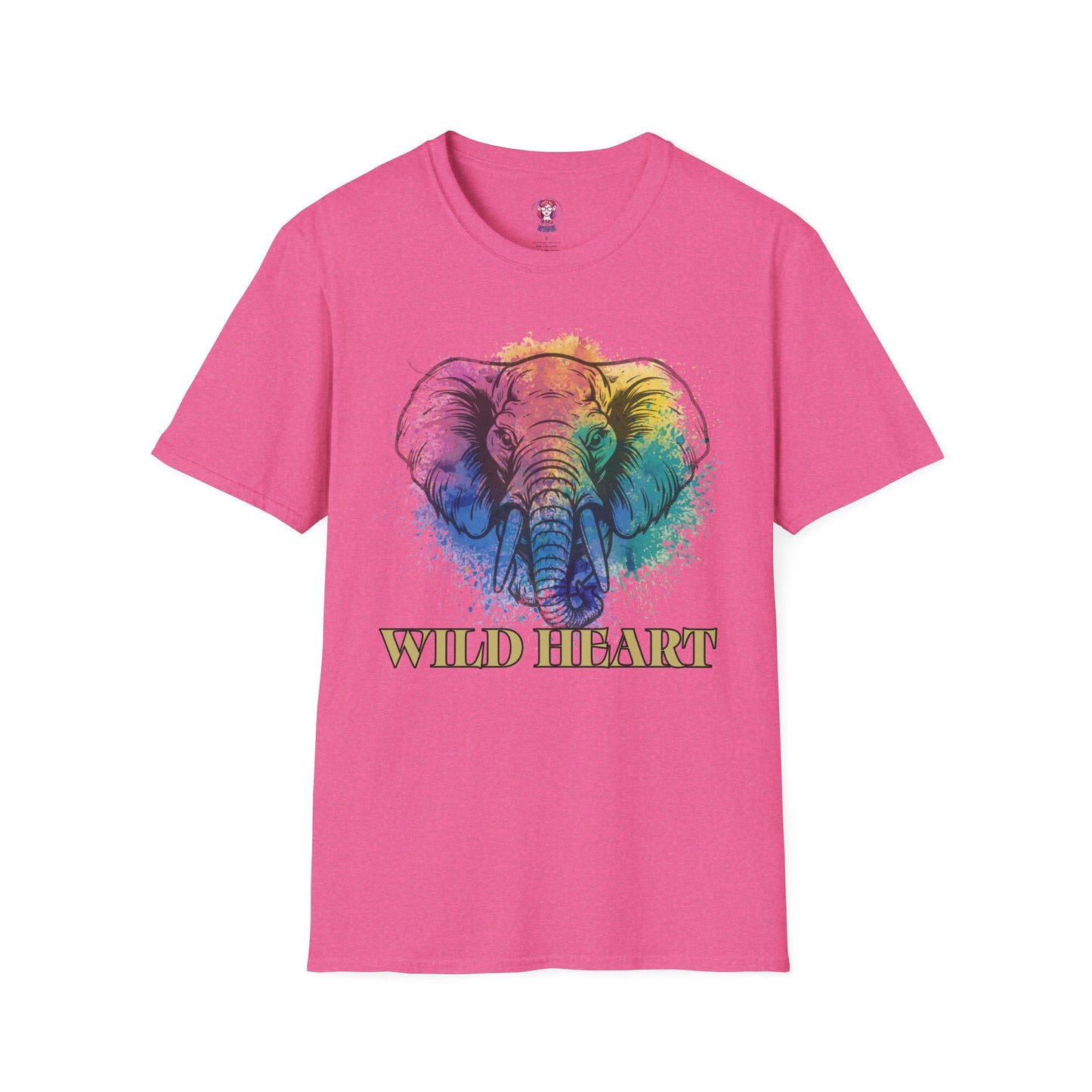 Wild Heart Collection - Elephant Color Splash Unisex Softstyle Graphic T-Shirt