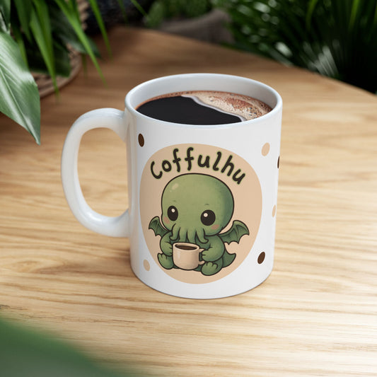 Coffulhu Ceramic Mug - Cute Cthulhu Design
