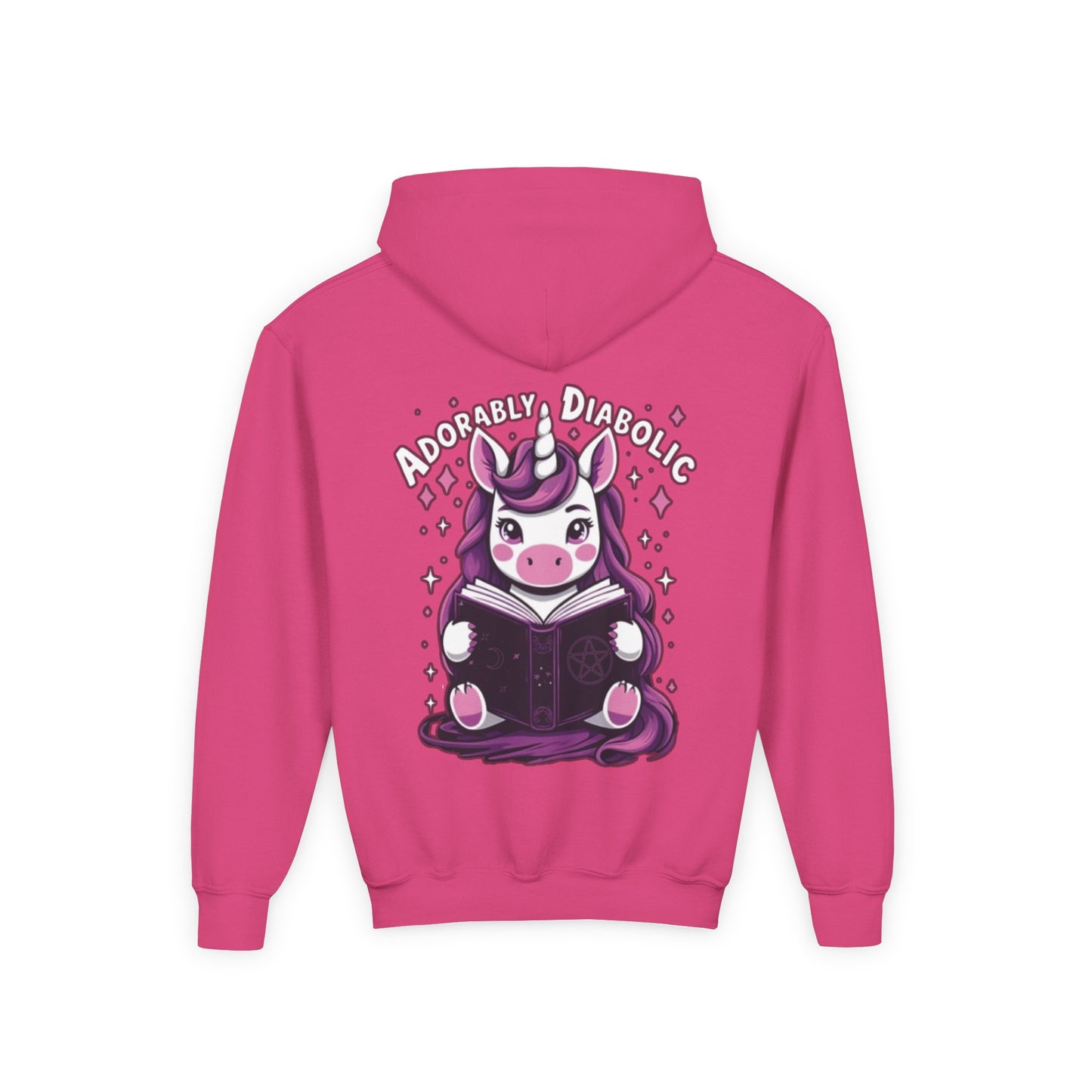Adorably Diabolic Unicorn Magic - Youth Heavy Blend Hooded Sweatshirt