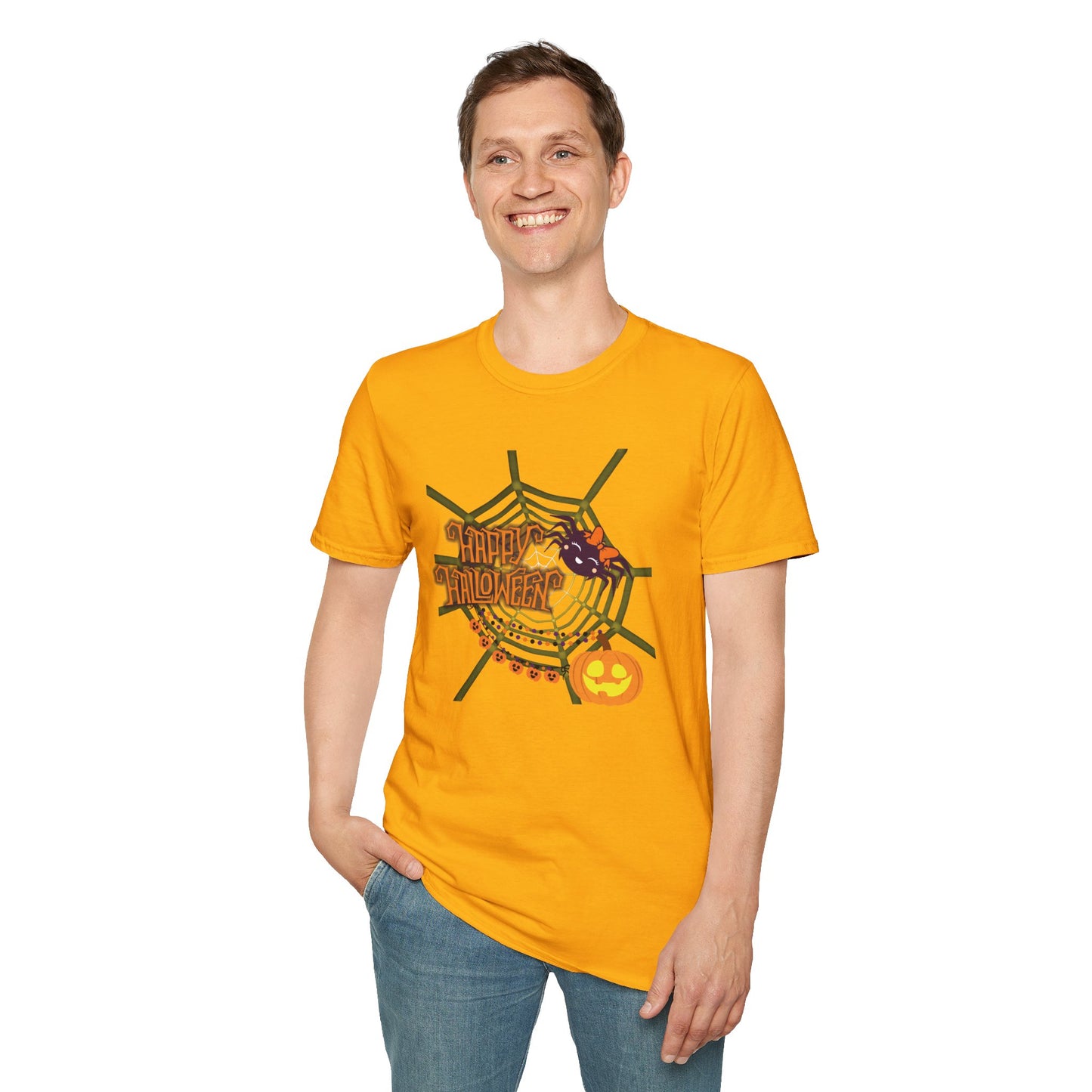 Halloween Cute Spiderweb - Unisex Softstyle T-Shirt