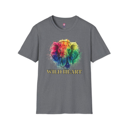 Wild Heart Collection - Elephant Color Splash Unisex Softstyle Graphic T-Shirt