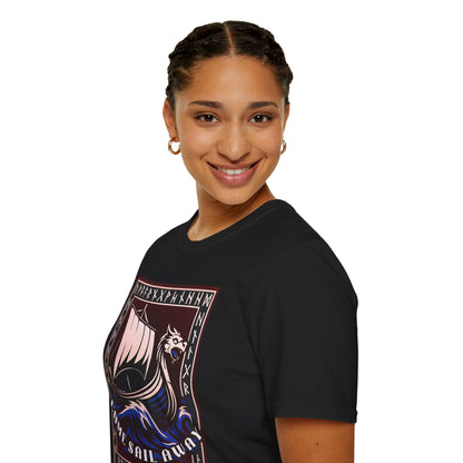 Nordic Runes Viking Ship - Unisex Softstyle T-Shirt