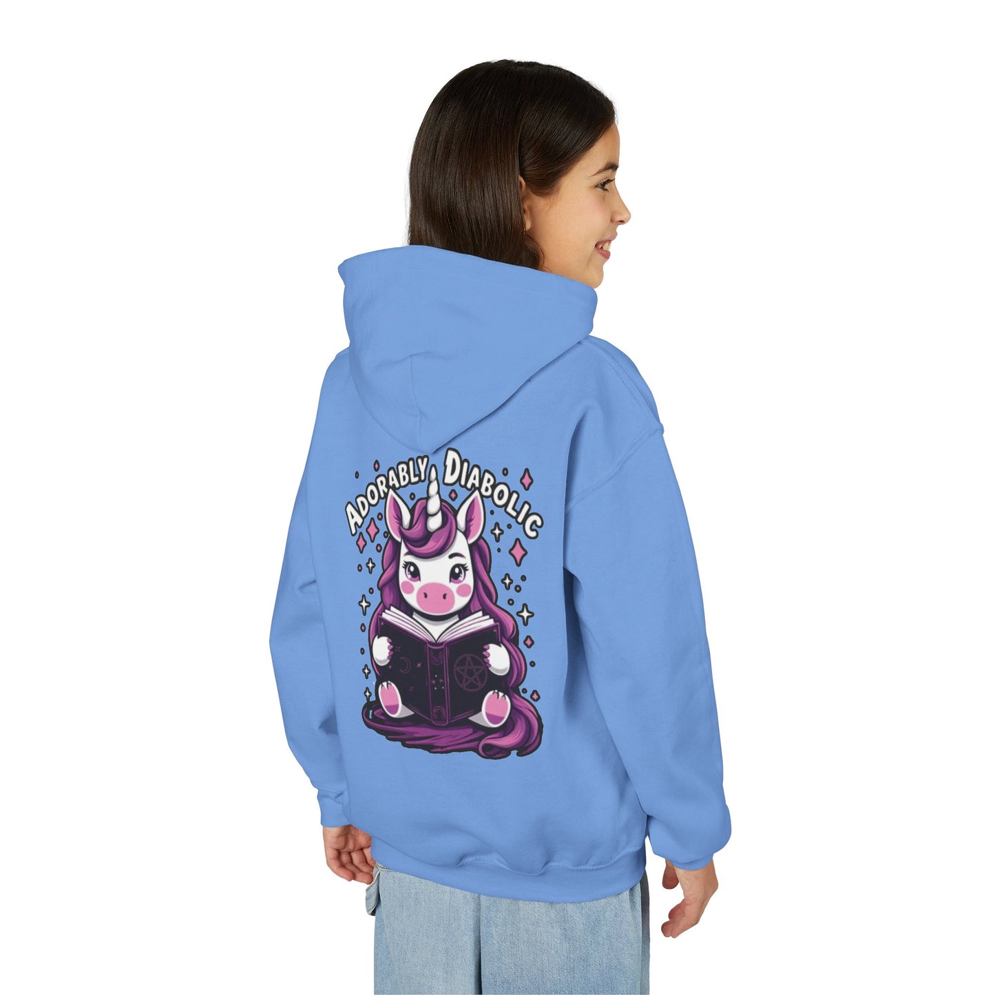 Adorably Diabolic Unicorn Magic - Youth Heavy Blend Hooded Sweatshirt