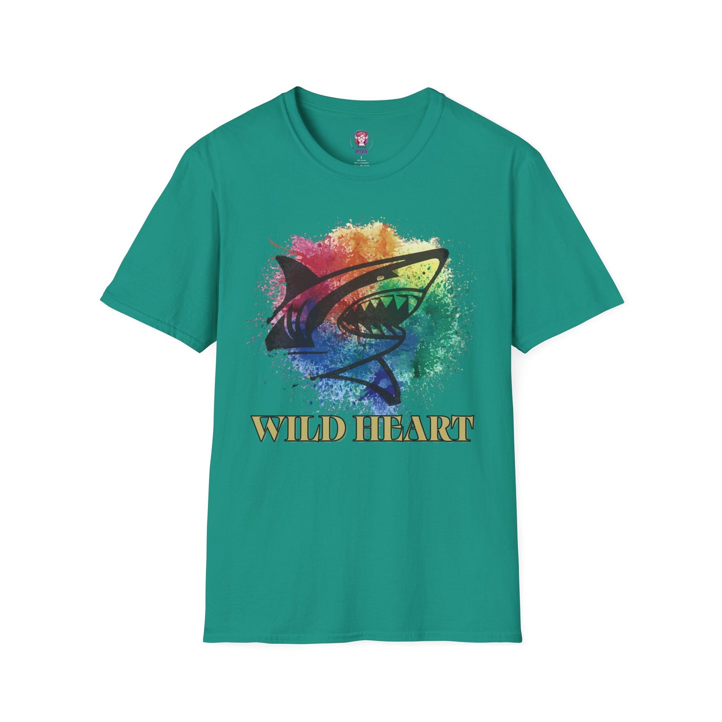 Wild Heart Collection - Shark Color Splash Unisex Softstyle Graphic T-Shirt