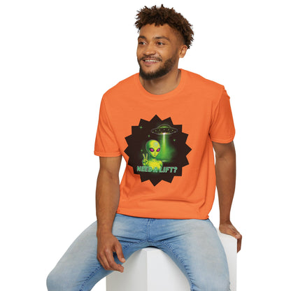 Cool Alien Peace Sign - Need a Lift - Unisex Softstyle T-Shirt
