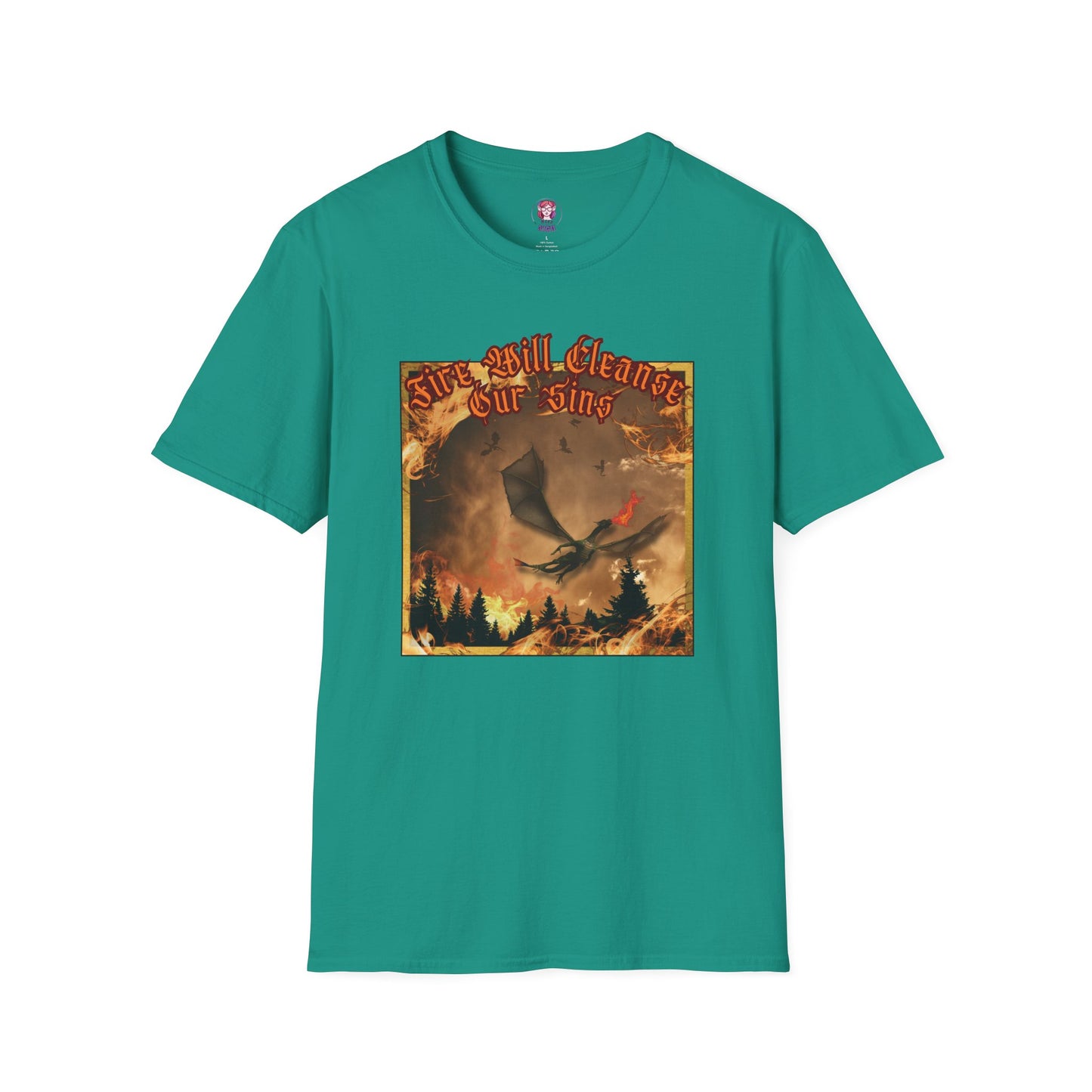 Dragon Attacking - Fire Will Cleanse Our Sins - Unisex Softstyle T-Shirt