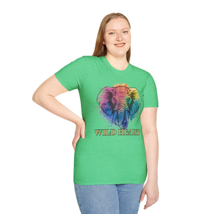 Wild Heart Collection - Elephant Color Splash Unisex Softstyle Graphic T-Shirt