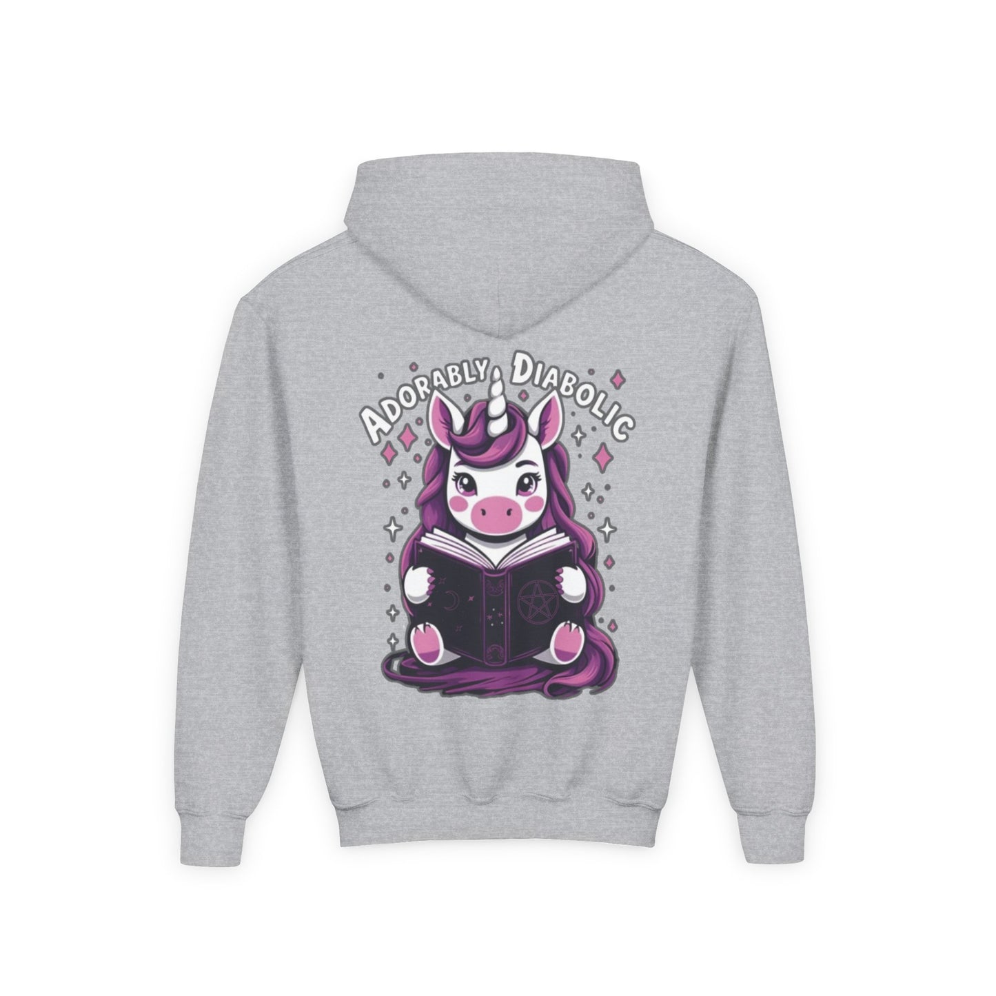Adorably Diabolic Unicorn Magic - Youth Heavy Blend Hooded Sweatshirt