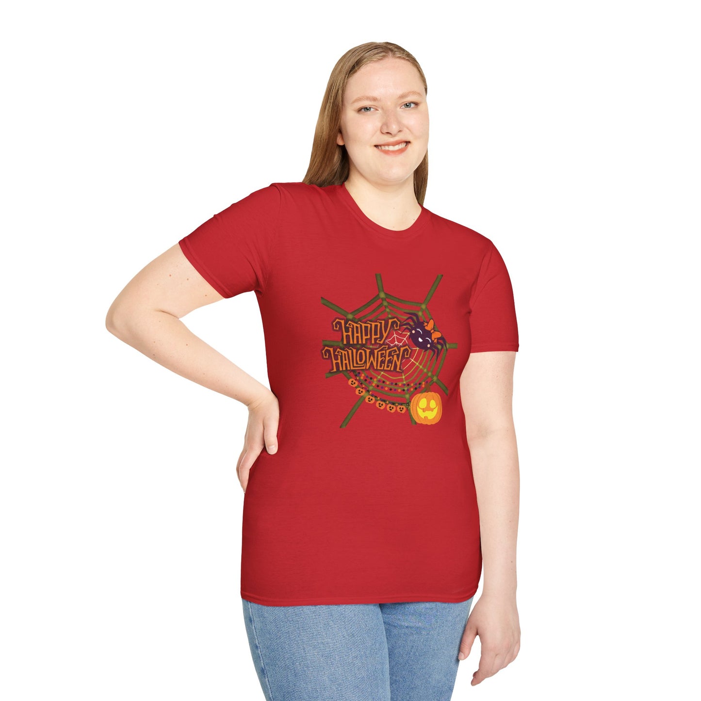 Halloween Cute Spiderweb - Unisex Softstyle T-Shirt