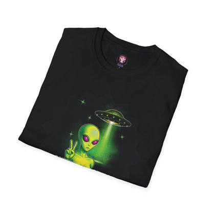 Cool Alien Peace Sign - Need a Lift - Unisex Softstyle T-Shirt