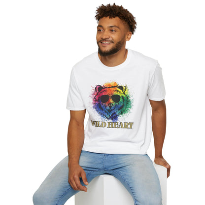 Wild Heart Collection - Bear Color Splash Unisex Softstyle Graphic T-Shirt