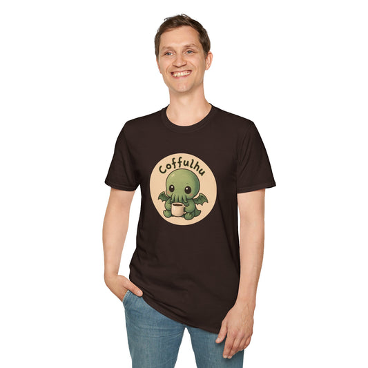 Cthulhu Coffulhu Coffee Pun - Unisex Softstyle T-Shirt
