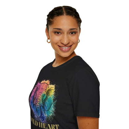 Wild Heart Collection - Elephant Color Splash Unisex Softstyle Graphic T-Shirt