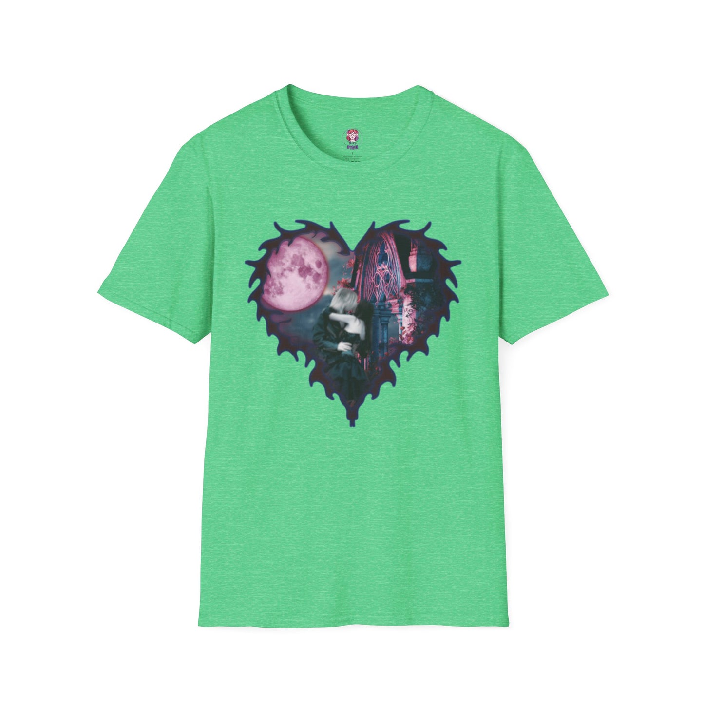 Gothic Couple Under the Moon - Unisex Softstyle T-Shirt