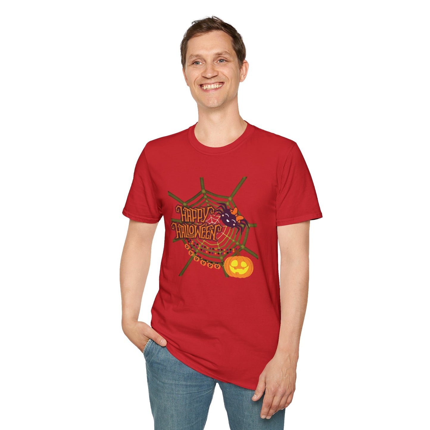 Halloween Cute Spiderweb - Unisex Softstyle T-Shirt