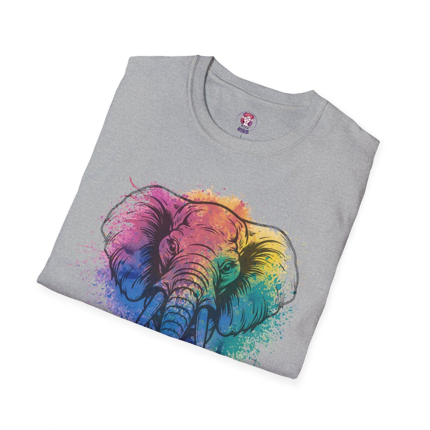 Wild Heart Collection - Elephant Color Splash Unisex Softstyle Graphic T-Shirt