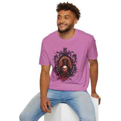 Vintage Gothic Skull Frame - Unisex Softstyle T-Shirt