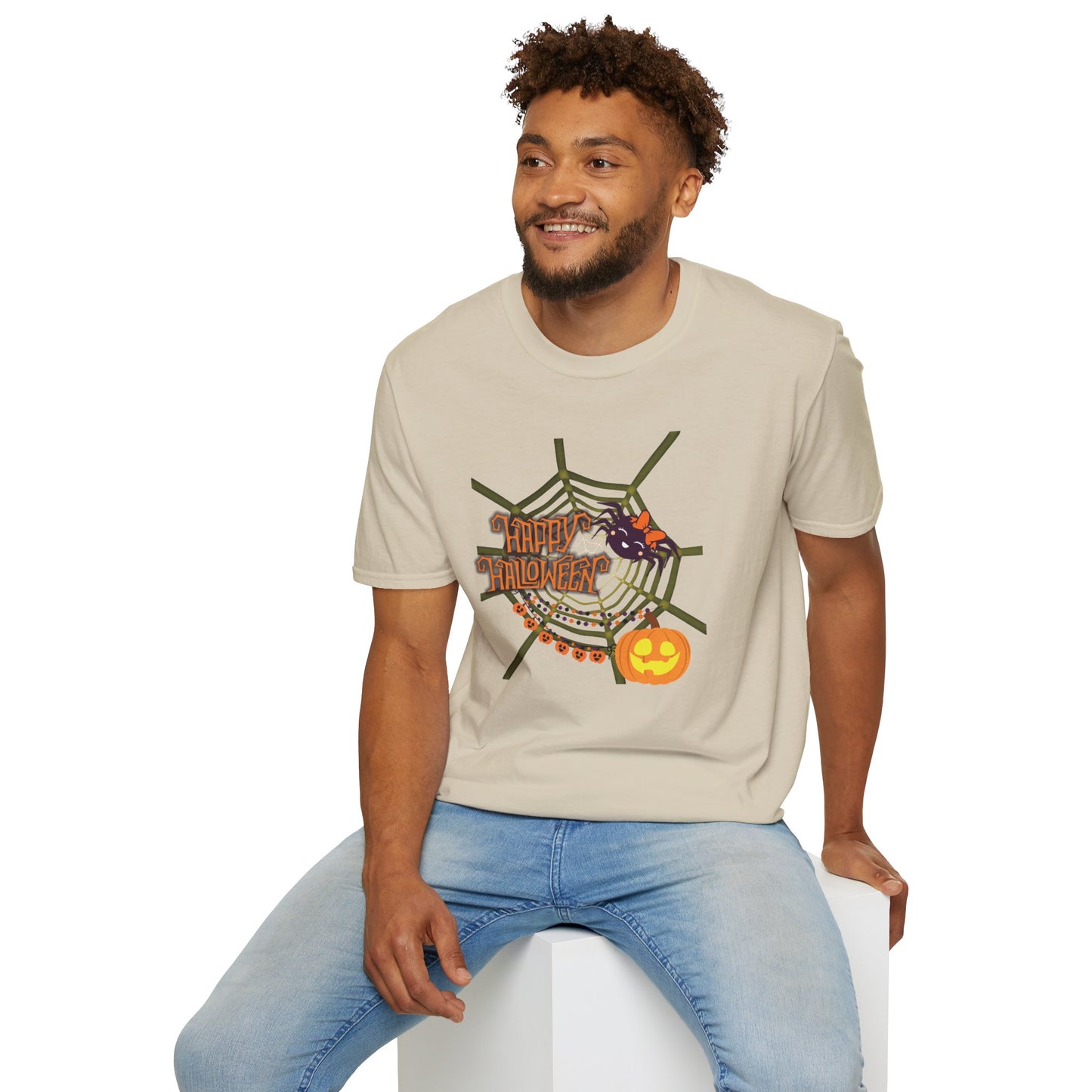 Halloween Cute Spiderweb - Unisex Softstyle T-Shirt