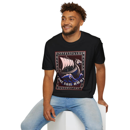 Nordic Runes Viking Ship - Unisex Softstyle T-Shirt