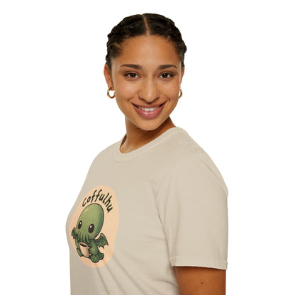 Cthulhu Coffulhu Coffee Pun - Unisex Softstyle T-Shirt