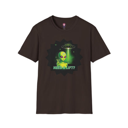 Cool Alien Peace Sign - Need a Lift - Unisex Softstyle T-Shirt