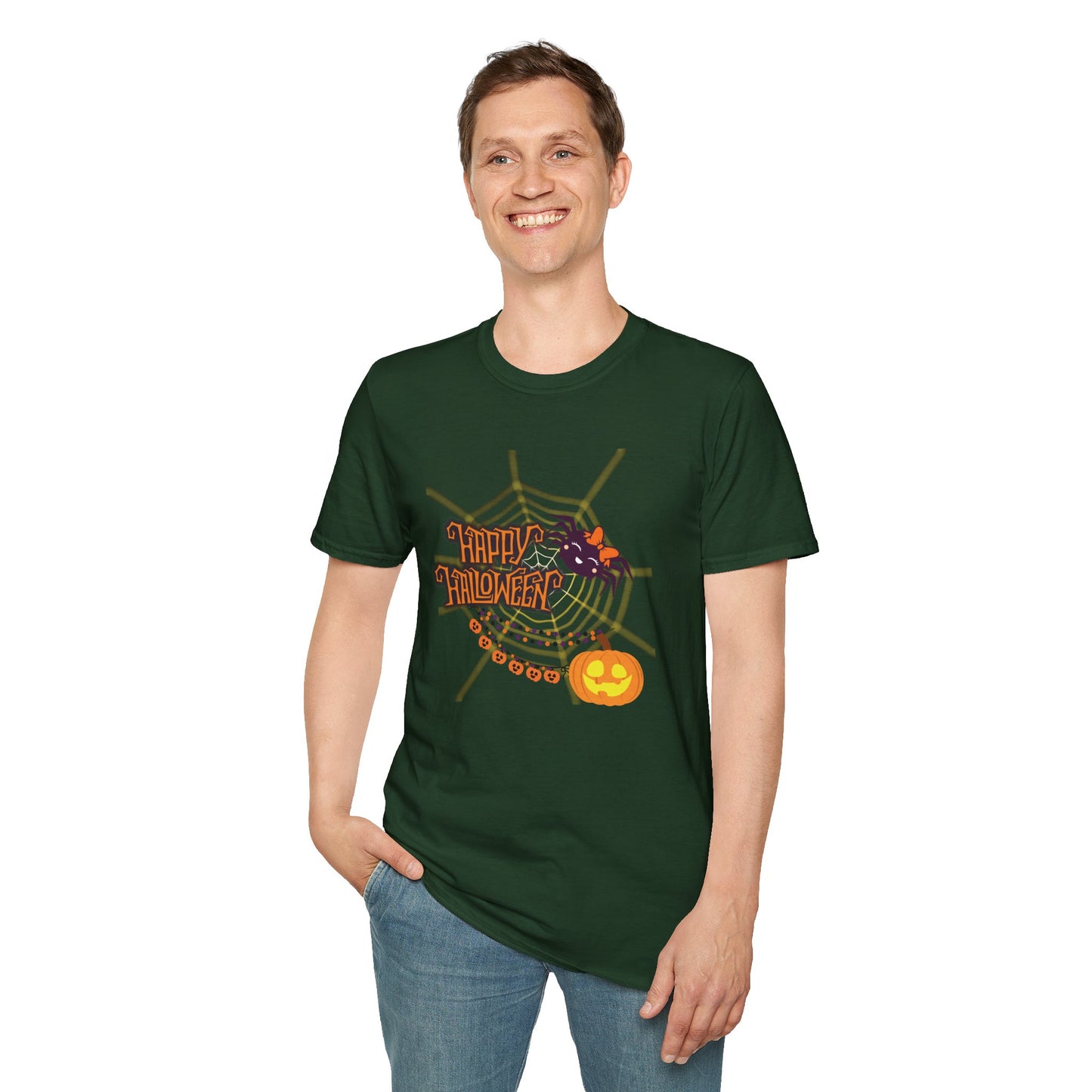 Halloween Cute Spiderweb - Unisex Softstyle T-Shirt