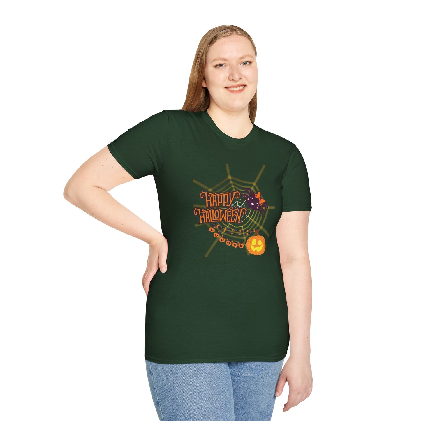 Halloween Cute Spiderweb - Unisex Softstyle T-Shirt