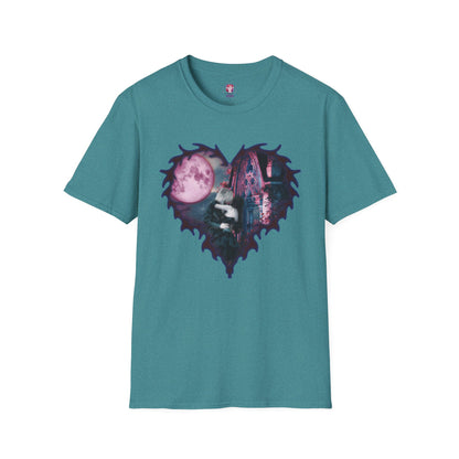 Gothic Couple Under the Moon - Unisex Softstyle T-Shirt