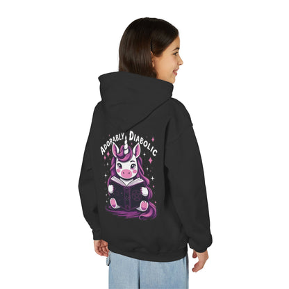 Adorably Diabolic Unicorn Magic - Youth Heavy Blend Hooded Sweatshirt