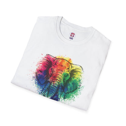 Wild Heart Collection - Elephant Color Splash Unisex Softstyle Graphic T-Shirt