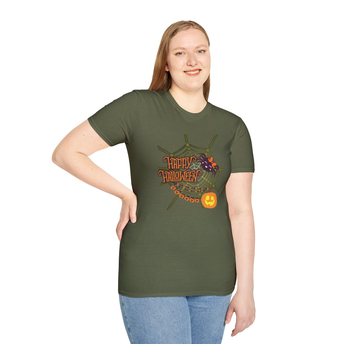 Halloween Cute Spiderweb - Unisex Softstyle T-Shirt