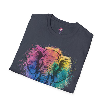 Wild Heart Collection - Elephant Color Splash Unisex Softstyle Graphic T-Shirt