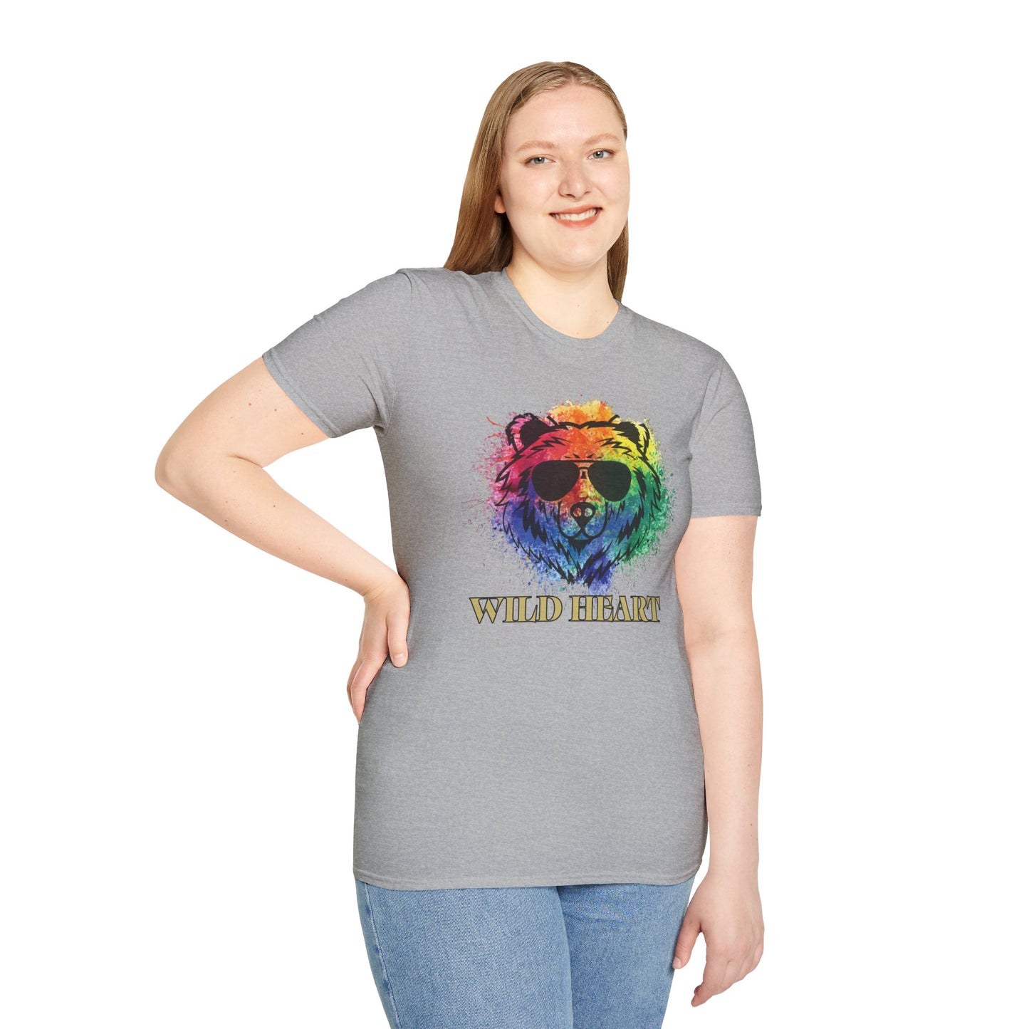 Wild Heart Collection - Bear Color Splash Unisex Softstyle Graphic T-Shirt