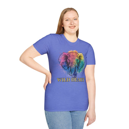 Wild Heart Collection - Elephant Color Splash Unisex Softstyle Graphic T-Shirt