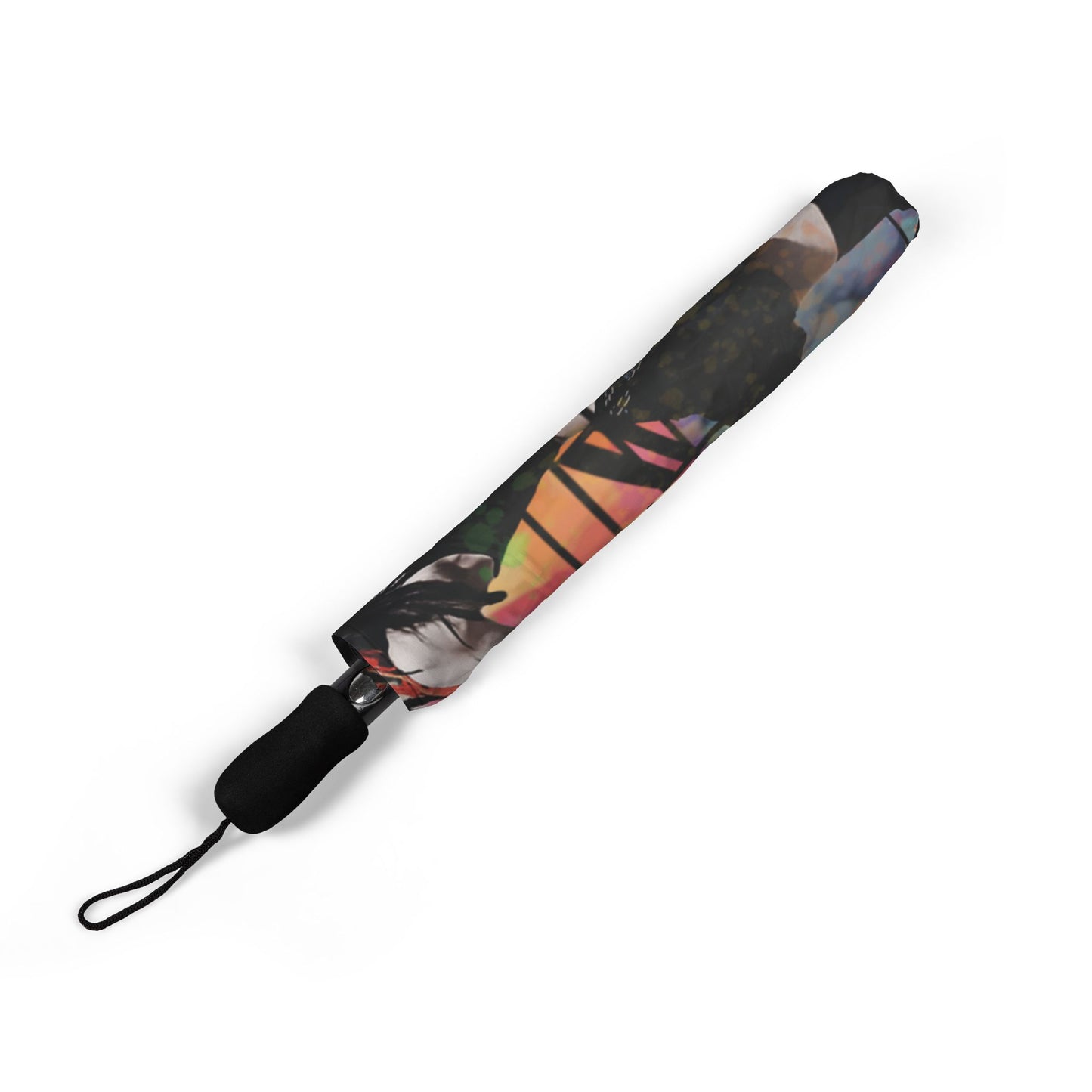 Music Brings Life Colorful Umbrella | Artistic Foldable Travel Umbrella for Music Lovers, Gift for Musicians, Stylish Rain Gear