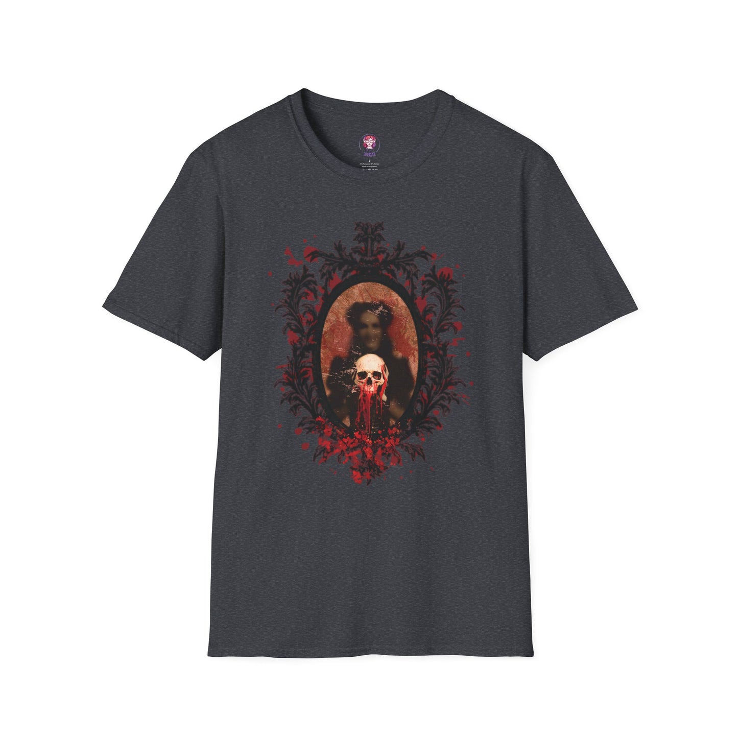 Vintage Gothic Skull Frame - Unisex Softstyle T-Shirt
