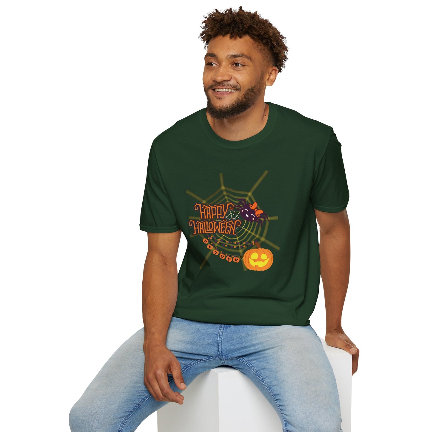 Halloween Cute Spiderweb - Unisex Softstyle T-Shirt