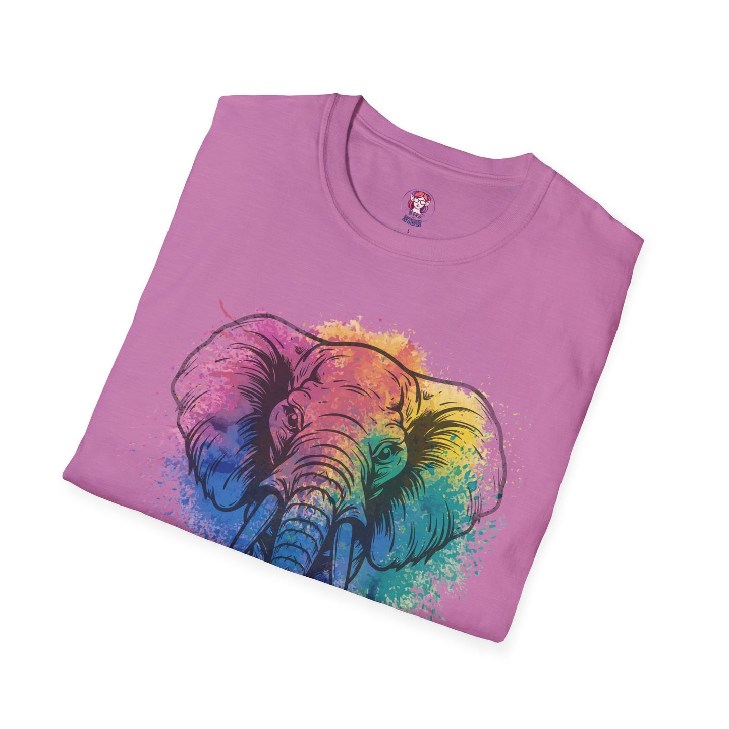 Wild Heart Collection - Elephant Color Splash Unisex Softstyle Graphic T-Shirt