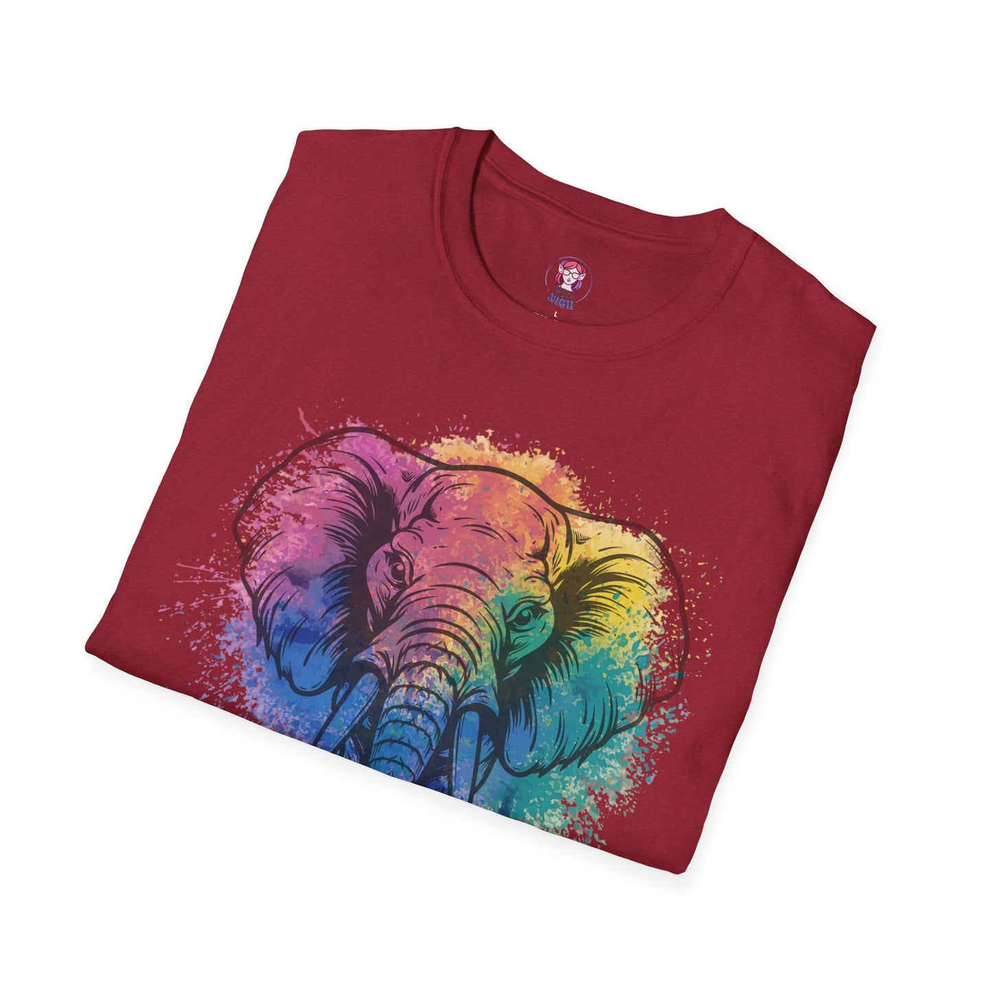 Wild Heart Collection - Elephant Color Splash Unisex Softstyle Graphic T-Shirt