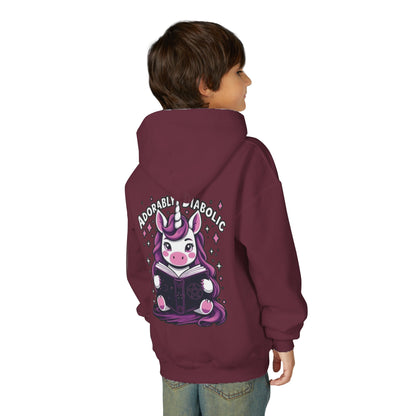 Adorably Diabolic Unicorn Magic - Youth Heavy Blend Hooded Sweatshirt