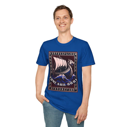 Nordic Runes Viking Ship - Unisex Softstyle T-Shirt