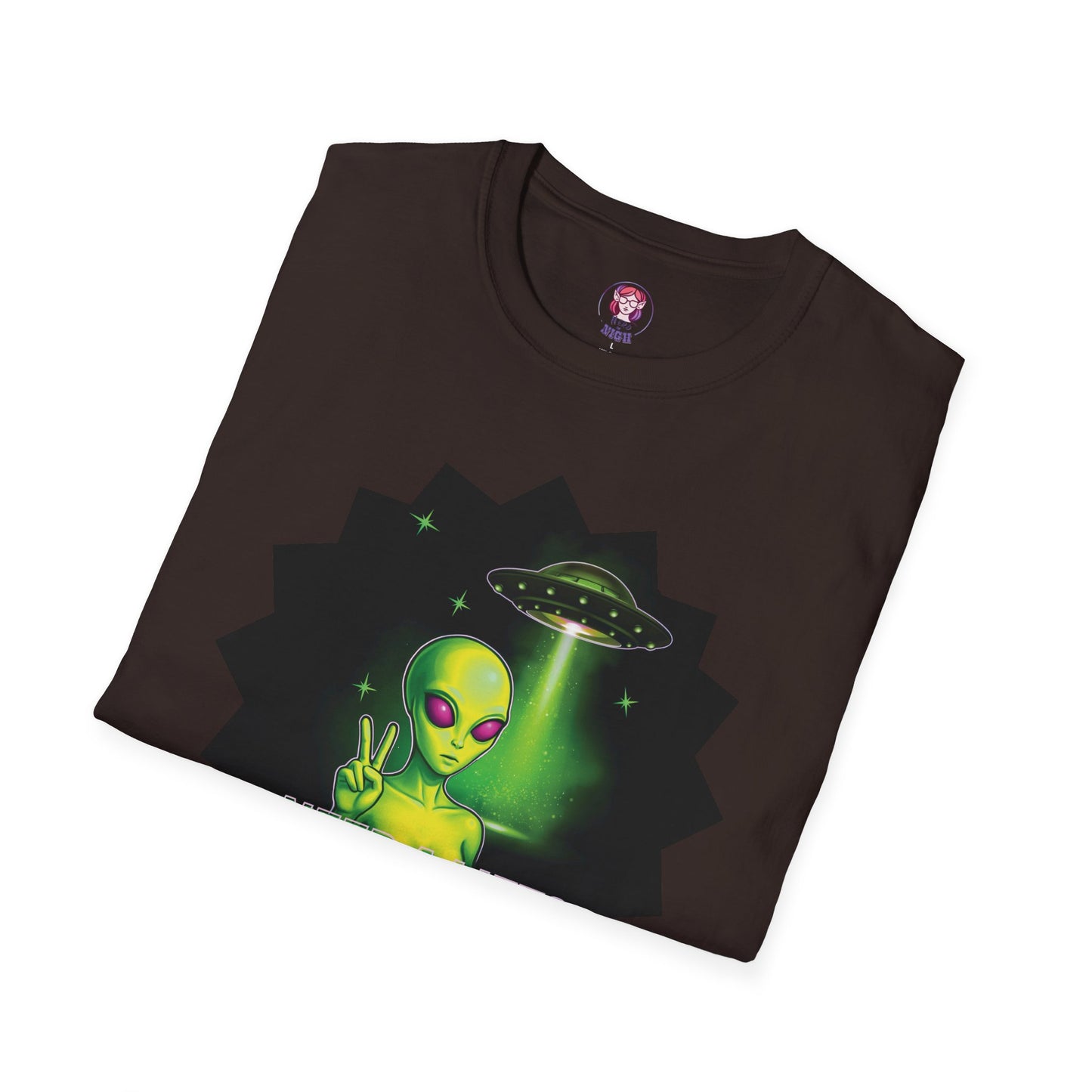 Cool Alien Peace Sign - Need a Lift - Unisex Softstyle T-Shirt