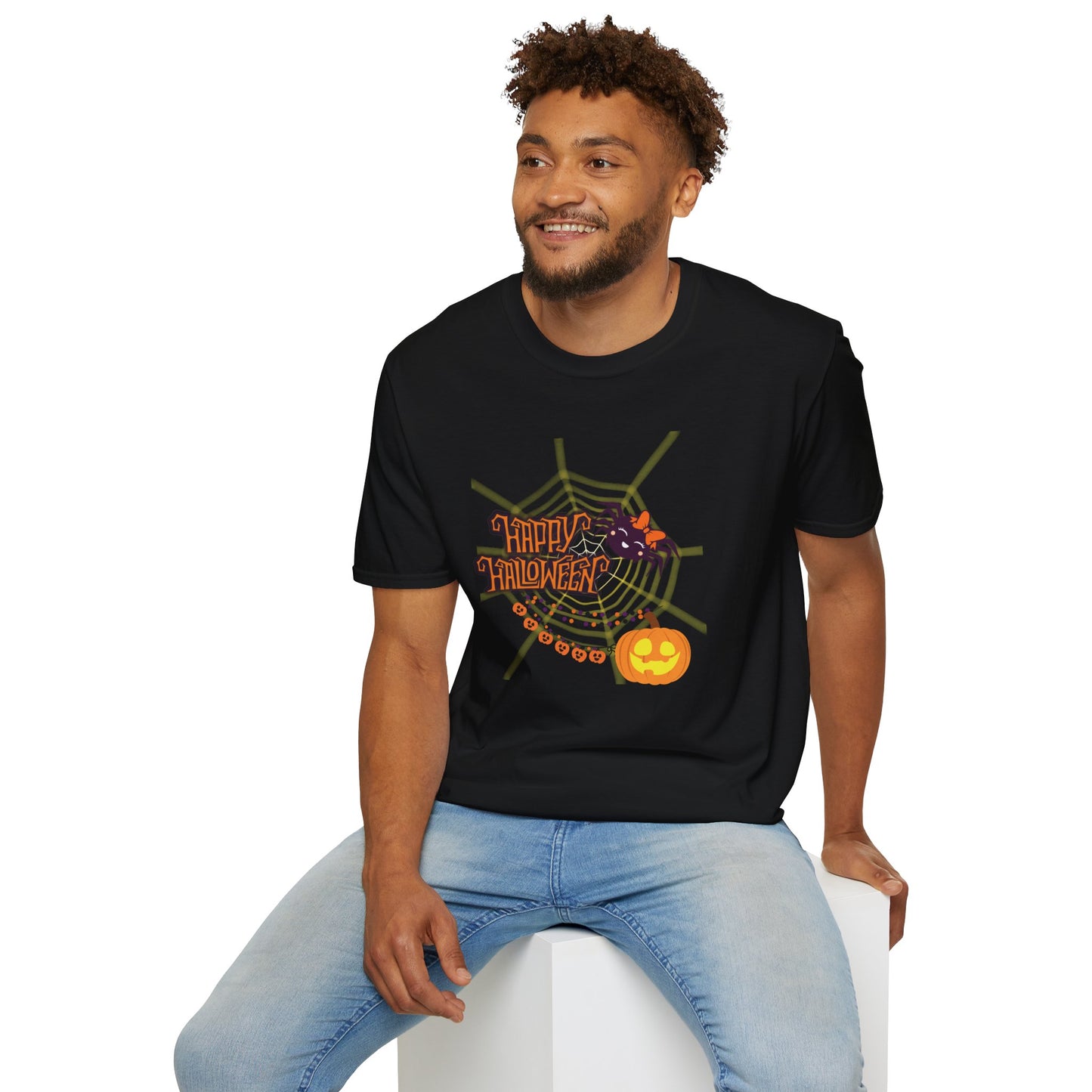 Halloween Cute Spiderweb - Unisex Softstyle T-Shirt