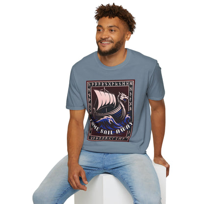 Nordic Runes Viking Ship - Unisex Softstyle T-Shirt