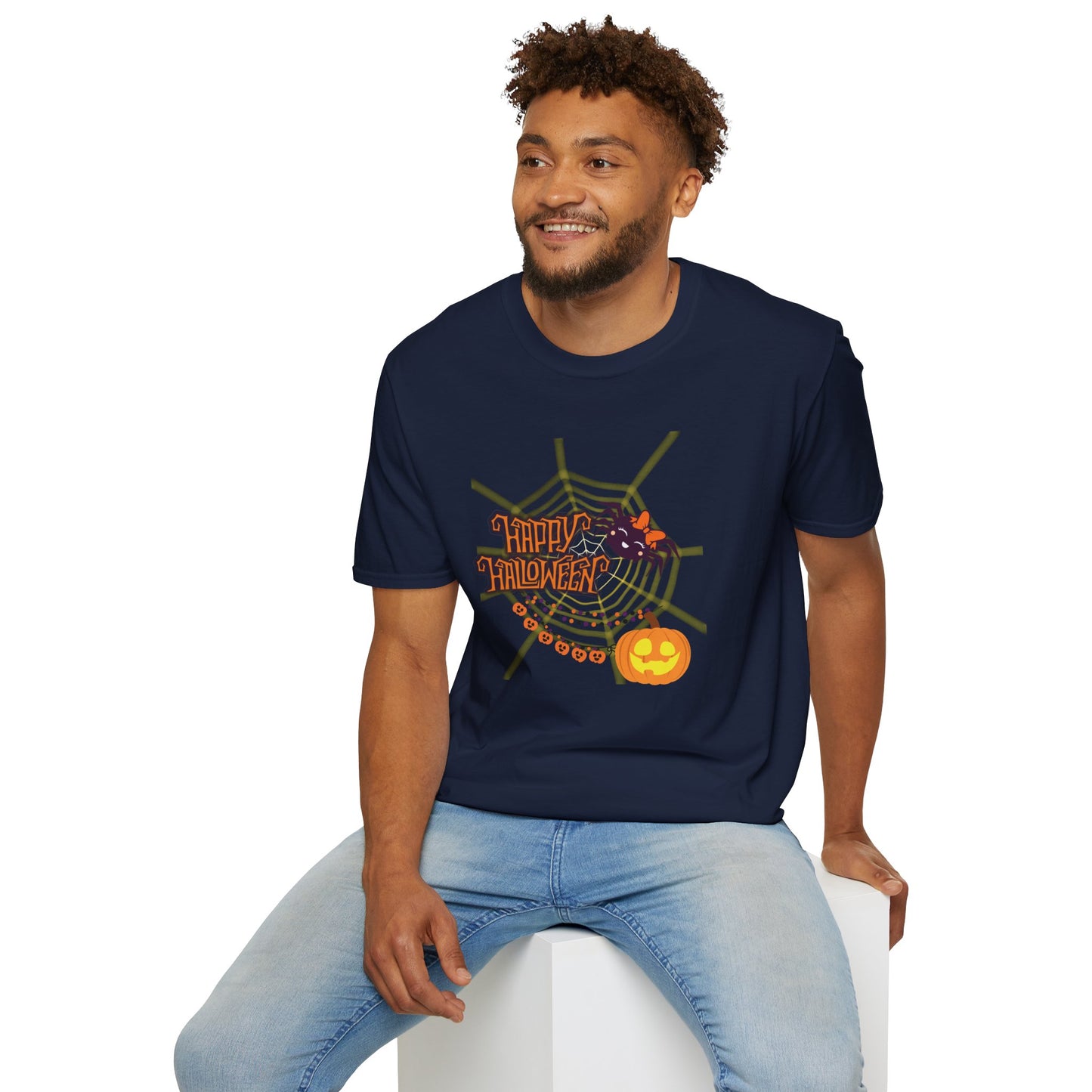 Halloween Cute Spiderweb - Unisex Softstyle T-Shirt