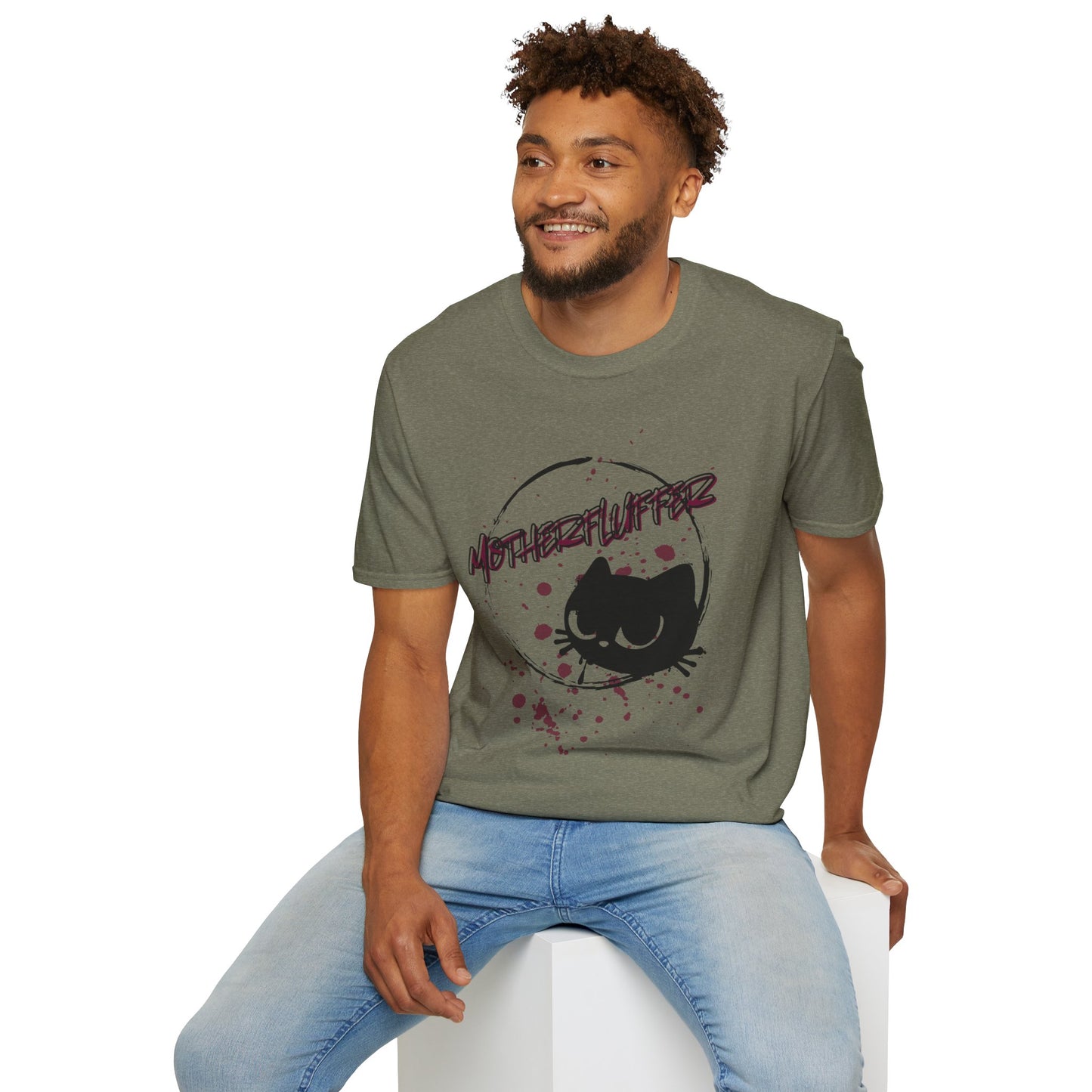 Motherfluffer Color Cat - Unisex Softstyle T-Shirt