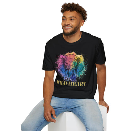 Wild Heart Collection - Elephant Color Splash Unisex Softstyle Graphic T-Shirt