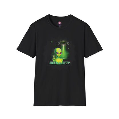 Cool Alien Peace Sign - Need a Lift - Unisex Softstyle T-Shirt
