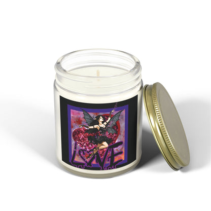 Scented Candle with Goth Fairy Love Design - Aromatherapy Candle for Home Decor, Eco-Friendly Soy Wax