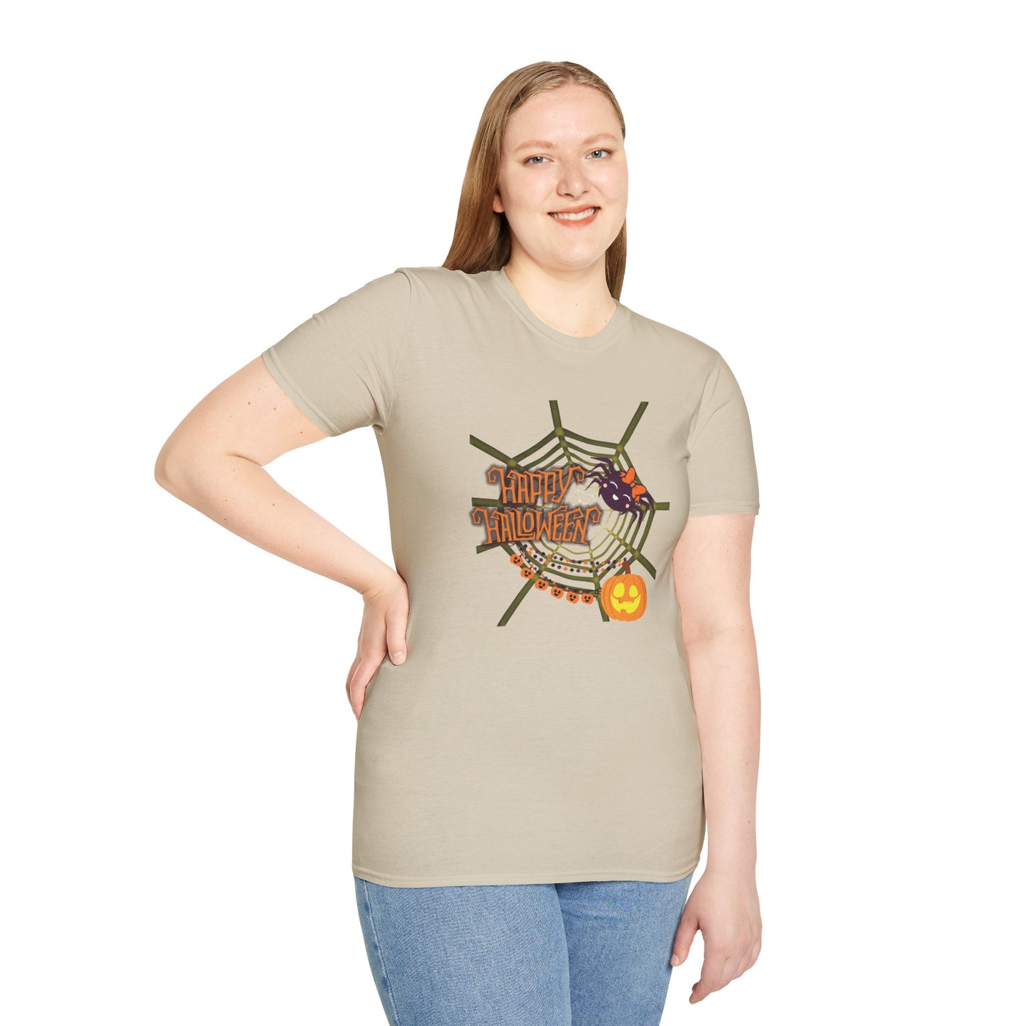 Halloween Cute Spiderweb - Unisex Softstyle T-Shirt